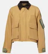Sacai Hybrid Cargo Pocket Contrast Collar Utility Jacket In Beige