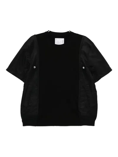 Sacai Cotton-blended T-shirt In Black