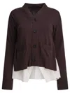 Sacai Knit Cardigan With Ribbed Cuffs And Front Pockets In Brown
