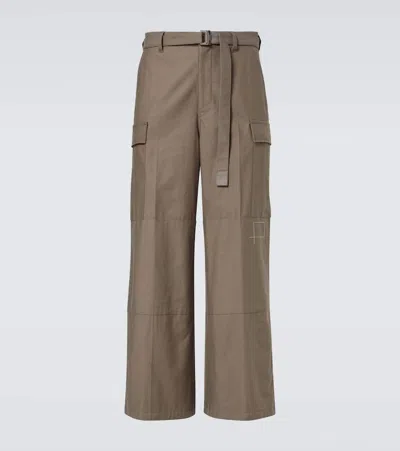 Sacai Cotton Cargo Pants In Beige