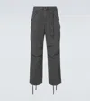 Sacai Gray Garment Dye Rip Stop Cargo Pants In Black