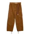 Sacai Cotton Cargo Trousers In Brown