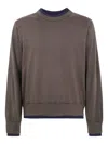 Sacai Cashmere Cotton Knit Pullover In Gray
