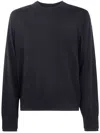 Sacai Cashmere Cotton Knit Pullover In Black