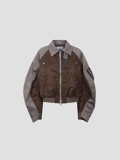 Sacai Cotton Chino & Nylon Twill Blouson In Multi