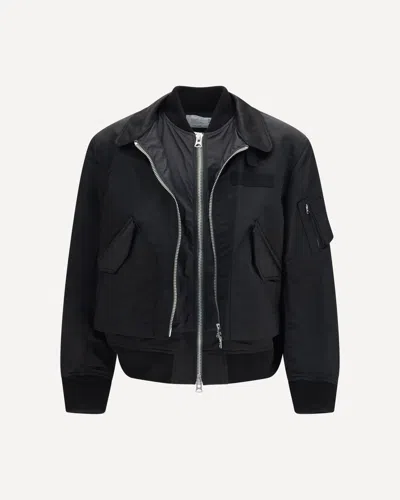 Sacai Cotton Chino And Nylon Twill Double Jacket In Multi