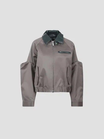 Sacai Cotton Chino Blouson In Gray