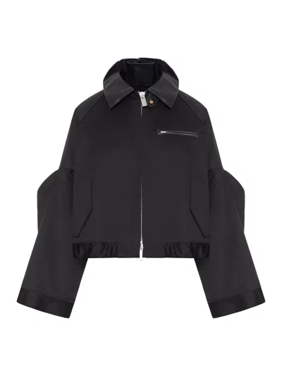 Sacai Cotton Chino Jacket In Black
