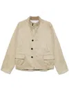 Sacai Bomber Jacket With Elasticated Hem And Front Pockets In Neutrals