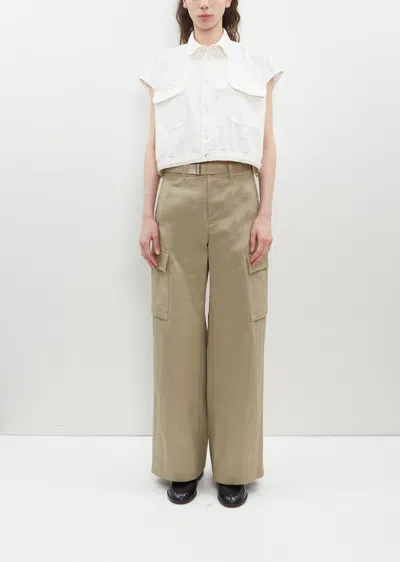 Sacai Cotton Chino Pants In Beige