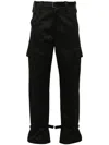 Sacai Blue Cargo Pant Wool Suiting In Black