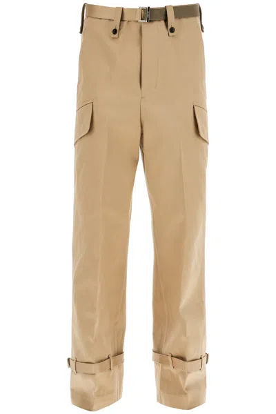 sacai: Men's Chino Pants (Beige) | DSMNY E-SHOP