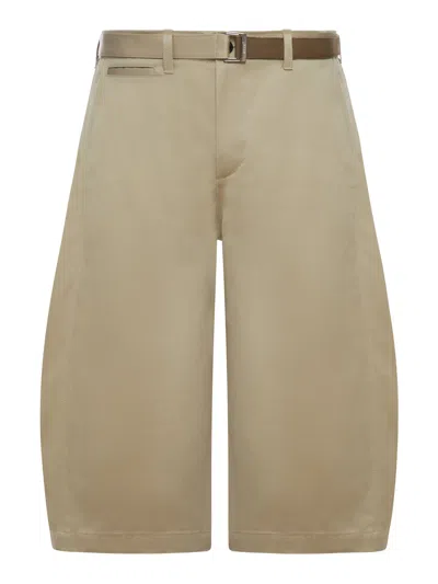 Sacai Cotton Chino Trousers In Neutral