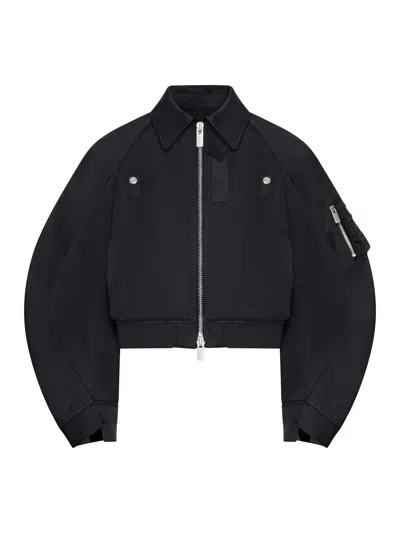 Sacai Cotton Chino X Nylon Twill Blouson In Black