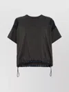 Sacai Cotton Crew Neck T-shirt With Drawstring Hem