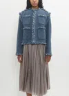 Sacai Cotton Denim Punching Jacket In Indigo