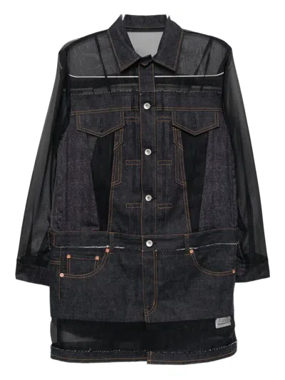 Sacai Cotton Dress In Black