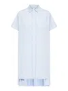 Sacai Blue Cotton Poplin Minidress In Blue