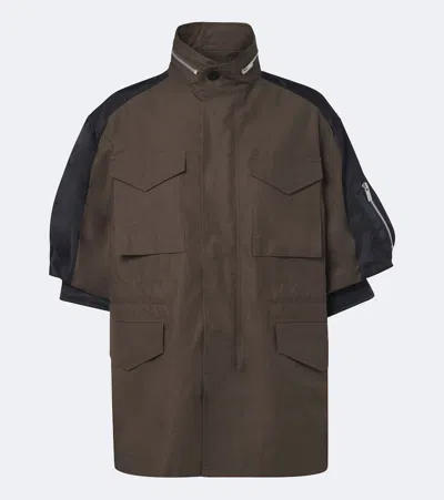 Sacai Cotton Field Jacket In Green