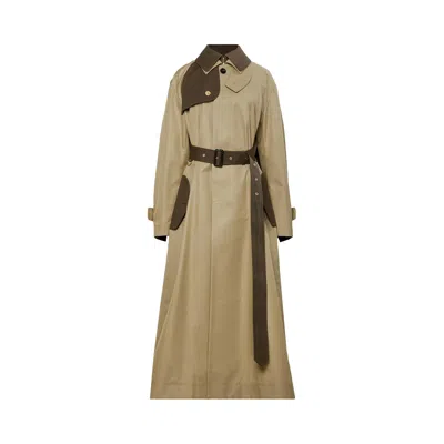 Pre-owned Sacai Cotton Gabardine Coat 'beige/brown' | Tan | Women's Size 2