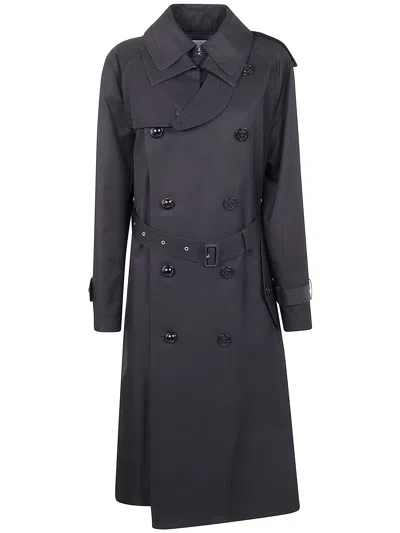 Sacai Cotton Gabardine Coat In Black