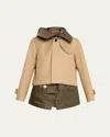 Sacai Cotton Gabardine Layered Jacket In Brown