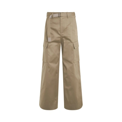 Sacai Cotton Gabardine Pants In Brown