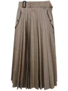 Sacai Cotton Gabardine Skirt Clothing In Brown