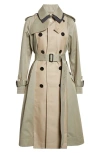 Sacai Cotton Gabardine Trench Coat In Green