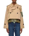 Sacai Layered Effect Trench-style Blous In Neutrals