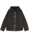 Sacai Cotton Hooded Jacket In Green