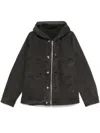 Sacai Cotton Hooded Jacket In Green