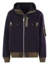 Sacai Men's Sponge Sweat Hoodie In Purple