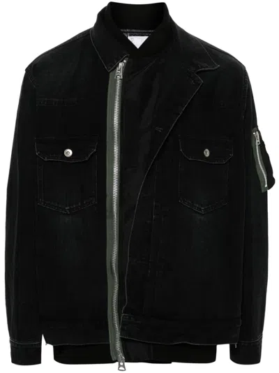 Sacai Cotton Jacket In 黑色