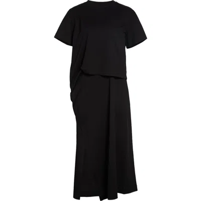 Sacai Cotton Jersey Dress In Black