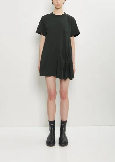 Sacai Cotton Jersey Dress In Green