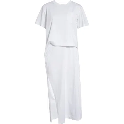 Sacai Cotton Jersey Dress In White