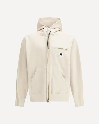 Sacai Off-white Carhartt Wip Edition Cotton Jersey Hoodie In Neutral