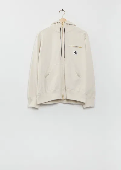 Sacai Off-white Carhartt Wip Edition Cotton Jersey Hoodie In Neutral