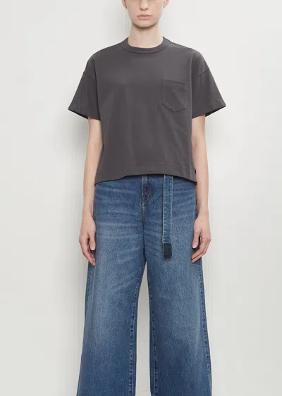 Sacai Cotton Jersey Pocket T-shirt In Gray