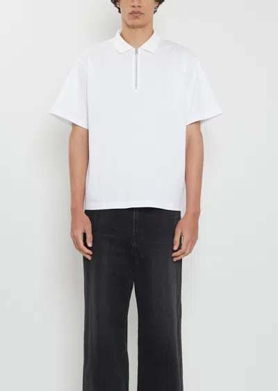 Sacai White Cotton Jersey Polo In Animal Print