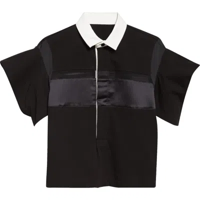 Sacai Cotton Jersey Pullover In Black