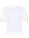 Sacai Nylon Twill X Cotton Jersey T-shirt In Blue
