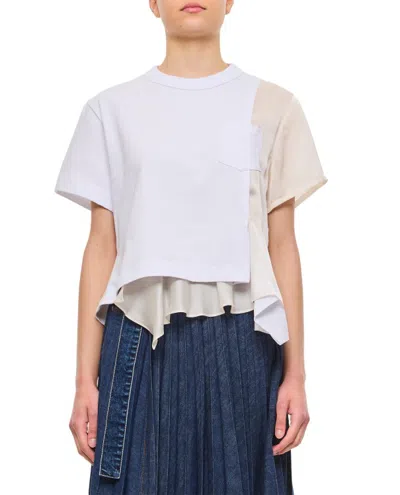 Sacai Cotton Jersey T-shirt Clothing In White