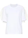 Sacai Puff-sleeves Cotton T-shirt In White