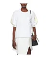 Sacai Nylon Twill X Cotton Jersey T-shirt In White