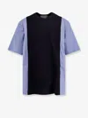 Sacai Cotton Jersey T-shirt With Popeline Inserts In Black