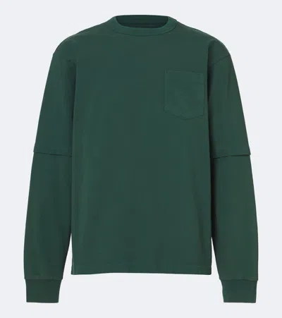 Sacai Cotton Jersey T-shirt In Green