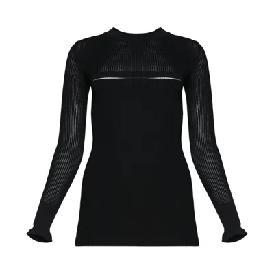 Pre-owned Sacai Cotton Knit Pullover 'black' | Women's Size 1