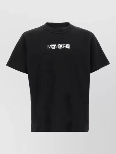 Sacai Cotton Memory Printed Short-sleeve T-shirt In Black